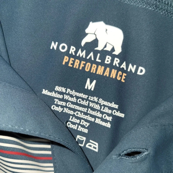 The Normal Brand Sunset Seamed Performance Polo Blue Red Size Medium - Picture 4 of 5